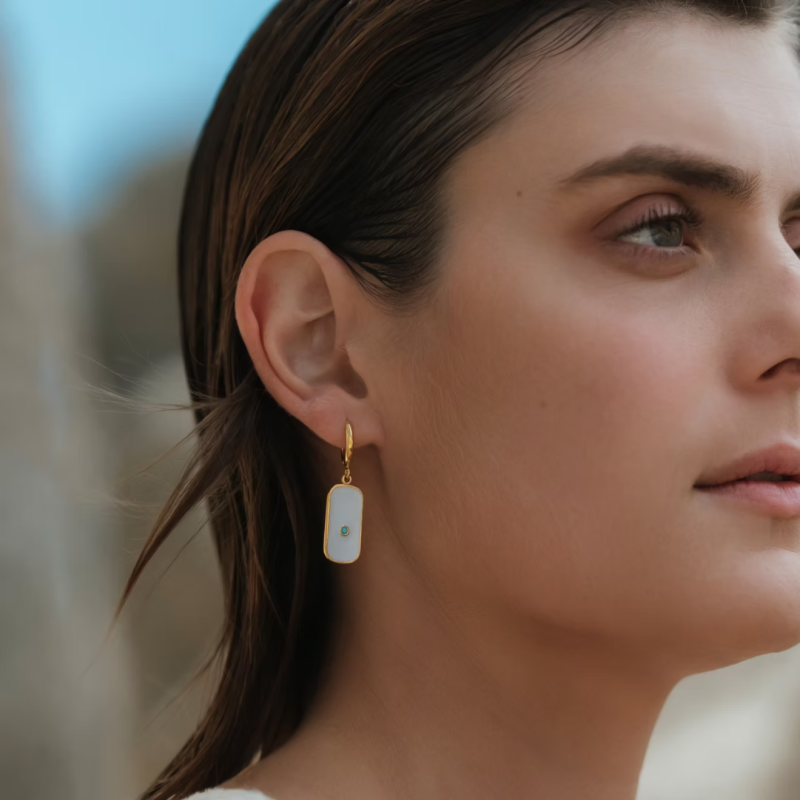 Milena White Earrings
